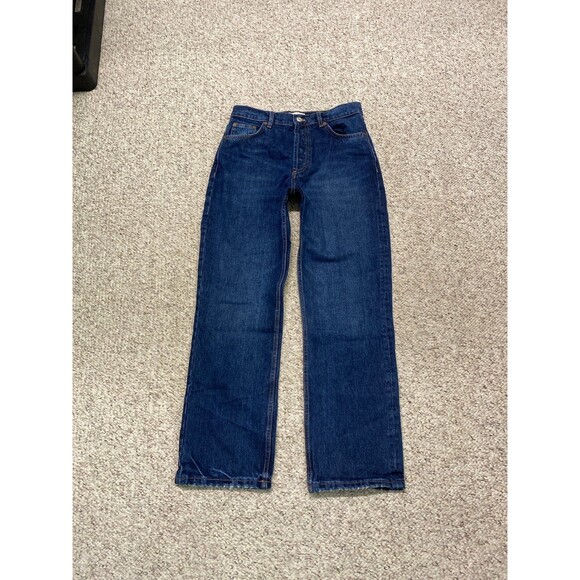 6 Zara High-Rise Button Fly Straight Leg Ankle Jeans - Picture 3 of 8